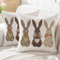 Jayusaror Ostern Kissenbezug 50x50 cm DREI Hasen Frühling Kissenhüllen Outdoor Khaki Osterhase Sofakissen Bauernhaus Dekokissen Kissen Couchkissen Kissenbezüge Zierkissenbezug Couch Deko 2er Set