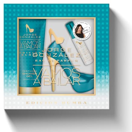 JORGE GONZÁLEZ EDICIÓN RUMBA 3er Geschenkset - 50ml Eau de Parfum, 15ml Handtaschen-EDP & 120ml Duschgel, blumig-orientalischer Damenduft im High Heel Flakon