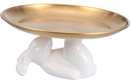 OATIPHO Kreativer Keramikteller Hasenform Für Desserts Großer Tortenständer Und Aufbewahrung Für Schmuck Und Schlüssel Für Ostern Hochzeiten Und Partys