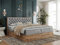 MKS MEBLE Boxspringbett 200x200 mit Bettkasten Holz Holzrahmen, Boxbett 200x200 mit Matratze H4 und Kopfteil - Hellgrau Velvet - Albero-3