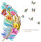 Wandtattoo Feder Wandsticker Bunt, Wohnzimmer Wandtattoo Schlafzimmer Selbst Klebend Schöner Schmetterling Blumen Wall Decor Wandaufkleber Wohnzimmer Wandbilder 30 x 60 cm für Windows Tür Möbel