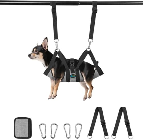 Ownpets Pet Grooming Hammock,Dog Grooming Harness, X-Small | For Dog Hair Nail Trimming Cutting & More,Breathable Dog Harness Sling With Carabiners