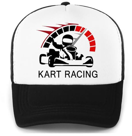 Kart-Racing-Mütze, Go-Kart-Renn-Baseballkappe, Schwarz3, 53