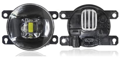 ZSQWRFRG Front Lights 2 Pieces LED Lens Fog Light For Dacia For Duster 2010-2020 30W 8000LM Adjustable Car Front Bumper Fog Lamp Assembly H11 Car Headlight cover(Yellow)