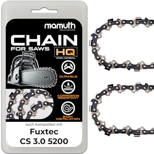 2x Sägekette Kettensäge 50cm 1,5mm 0,325 76TG für Fuxtec CS 3.0 5200
