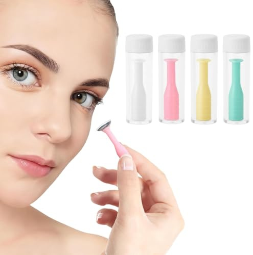 4PCS Contact Lens Remover Tool, Soft Silicone Contact Lens Applicator with Suction Holder, 4 Colors Lens Remover Inserter for Travel Outdoor and Daily Use