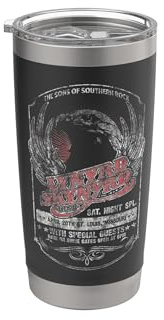 Lynyrd Skynyrd Underbrush Live 70er Rock Retro Festival-Biker Doppelwandiger Edelstahl-Thermobecher