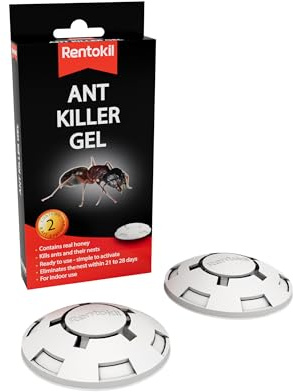Rentokil RKLFA105 Ant Killer Gel (Twin Pack) | Pre-Filled Bait Station - No Mess - Contains Real Honey - For Home Use