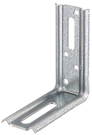 Alberts 866242 Équerre réglable | angle de 90°, emboutie, avec trou oblong | galvanisée Sendzimir | 70 x 80 x 30 mm | kit de 50