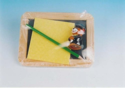 Schiefertafel-Set 4tlg. mit Naturholzrahmen 17x22cm