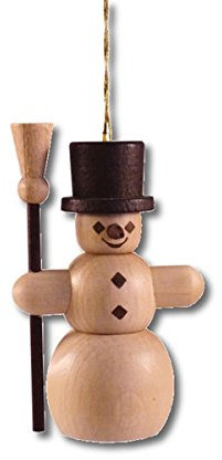 Rudolphs Schatzkiste Baumbehang Schneemann Natur Höhe=7cm NEU Weihnachten Christbaum Baumschmuck Holzschmuck Holz Seiffen Erzgebirge Strauchbehang Dekoration