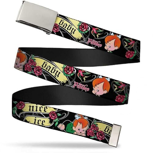 Buckle-Down Unisex-Erwachsene Web Belt The Flintstones 1.25 Gürtel, Mehrfarbig, 3 cm Breit-Passt Oben-107 cm Pant Größe