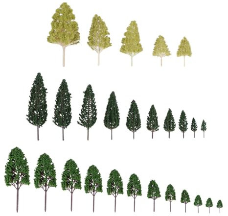 WINOMO 27pcs Modell Bäume Miniatur Bäume Züge Eisenbahnen Szenerie architektonische Landschaft Bäume 1:50 skalieren