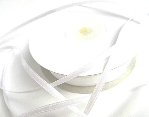 CaPiSo 100m Satinband 3mm Schleifenband Geschenkband Dekoband Satin Hochzeit Weihnachten Weihnachtsband (Weiss)