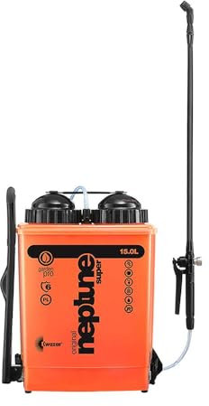 Kwazar 20010009 Neptune Super Rückensprühgerät 15 L für den Garten, Pflanzenschutzmittel, Pestizide, Chemikalienresistent., rot, 20 x 38 x 50 cm