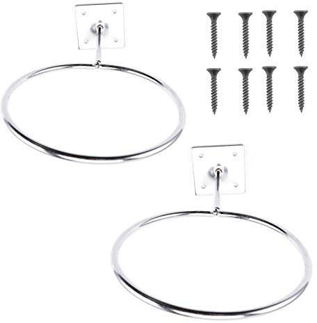 2 Pack Wall Mount Basketball Holder, Stainless Steel Wall Mounted Sports Ball Rack Display Ball Storage Holder for Basketball Soccer Football Volleyball Exercise Ball Medicine Ball (2 Pack)