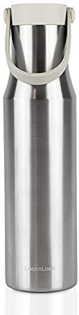 LocknLock Metro Bottle Doppelwandig Isolierter Edelstahl mit Silikongriff, 680 ml, Silber