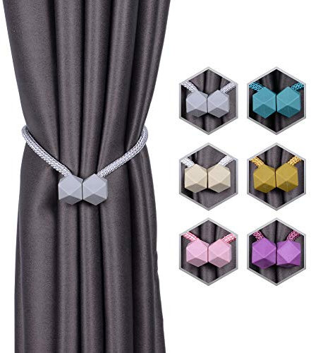 INHDBOX Magnetische Vorhang Raffhalter Kreativ Vorhang Clips Seil Rückwärtige Vorhang Halter Schnallen Vorhang Binder Gardinenhalter für Haus Dekoration 2 Stück