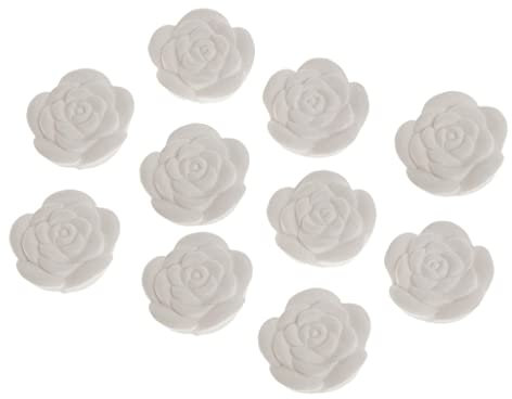 Sharplace 10 Stück Duftsteine Lufterfrischer Aromatische Ätherische Öle Diffusor Raumdüfte Blume Duftstein für Zuhause Büro Schlafzimmer Bad Schränke Wohnzimmer Spa Yoga, Weiß, 2,8 x 1 cm, Blumenform
