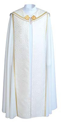Vestment Pluviale 41 mit passender Stola (Weiss)
