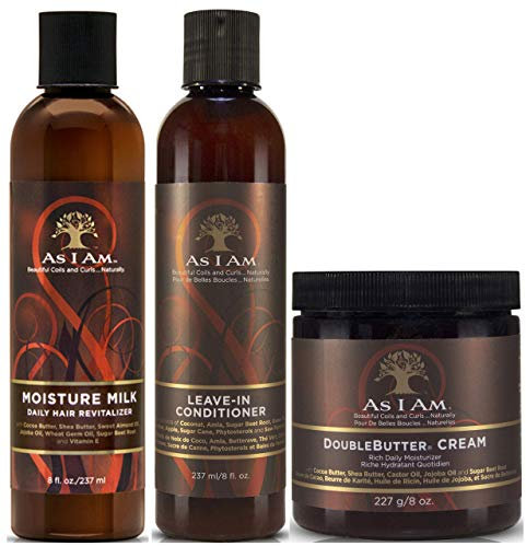 As I Am Leave in Conditioner 237ml, Feuchtigkeitsmilch 237ml & Doppel Butter Creme 227g