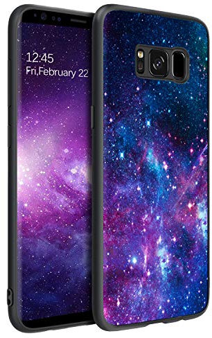 BENTOBEN für Samsung S8 Hülle Handyhülle Samsung S8 Case Slim leicht dünn Lila Nebula Pattern Muster PC Schale mit TPU Bumper Kratzfest Schutzhülle Hülle für Samsung Galaxy S8