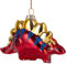 BRUBAKER Dinosaurier Rot - Handbemalte Weihnachtskugel aus Glas - Mundgeblasener Christbaumschmuck Figuren lustig Deko Anhänger Baumkugel - 11.5 cm