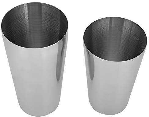 Shaker Glass 304 Acciaio inossidabile 2 pezzi Cocktail Shaker Cocktail Shaker Bottle Set Bartender Bar Accessory for Bar(Argento)