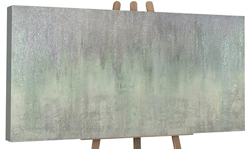 YS-Art Abstrakt Stil Acryl Gemälde auf Leinwand Frost handgemalte Wandbilder Wohnzimmer modern Wohndekor Bilder Büro echte Kunstwerke gerahmt 200x100 cm