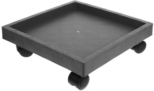Cabilock Sottovasi Rettangolari Sottovasi Quadrati 50x50 di Forma di Vassoio su Ruote Fioriera Vassoio per Il Indoor Outdoor 29 * 29 * 10Cm Grigio Sottovaso Rettangolare con Ruote Sottovaso 50x50