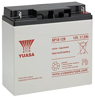 Yuasa NP18-12B Lead Acid Battery - 12V, 17.2Ah General Purpose VRLA Battery