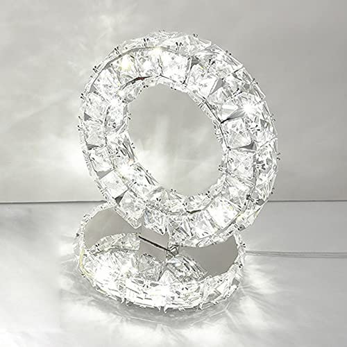 TPMAFF LED-Schreibtischlampe,Edelstahl-Material-Tischlampe,dreiseitiger Kristalllampenschirm,Nachttisch-Tischlampe,Dekorative Schreibtischlampe für Tischplatte,Geschenk