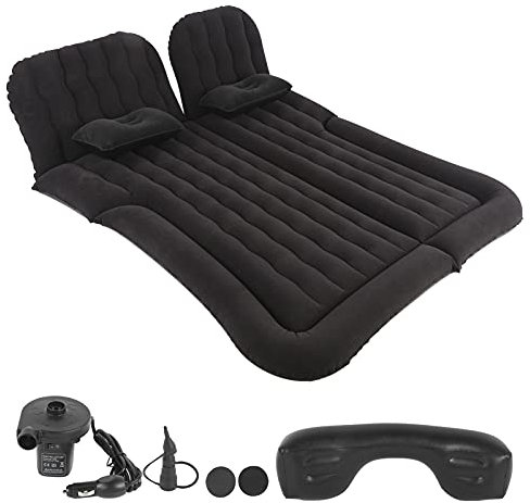 AYNEFY Auto SUV Luftmatratze Aufblasbare Matratze Tragbar Aufblasbares Bett Bewegliche Dickere Luftbett für Auto-Rücksitz(Schwarz)