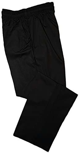 Pegasus Textiles | Black Baggy Chef Trousers Full Elasticated Waist (L)