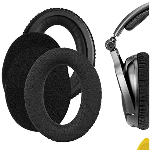 Geekria Ersatz-Ohrpolster aus Netzgewebe, kompatibel mit Sennheiser PXC350, HD380, PC350, PC350SE, PXE350, HME95, HMEC250, HD380 PRO Kopfhörer, Ohrpolster (schwarz)