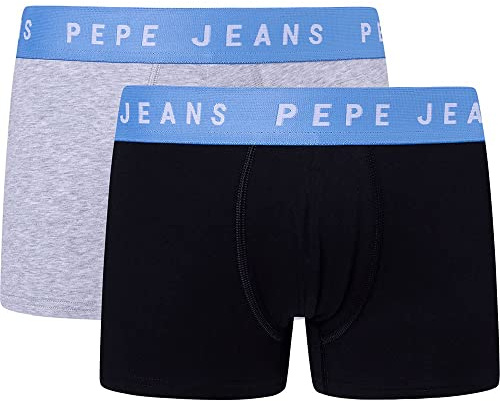 Pepe Jeans Herren Logo Tk Lr 2P Trunks, Black (Black), S (2er Pack)