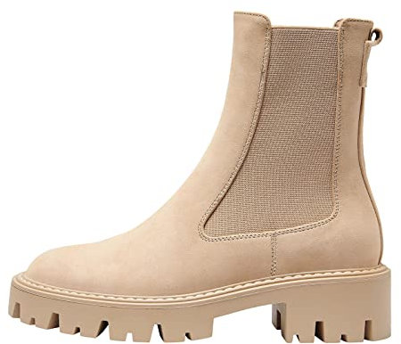 ONLY Onlbetty-1 Nubuck-Stivali in Poliuretano, Donna, Marrone Chiaro, 37 EU