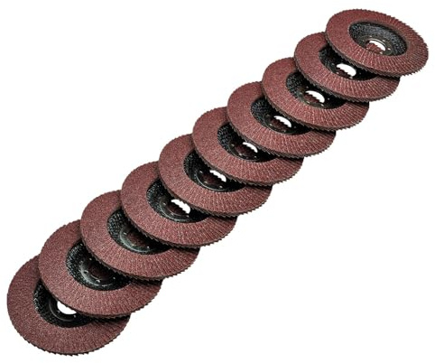Draper Aluminium Oxide Flap Discs, 115 x 22.23mm, 60 Grit (Pack of 10) 83067