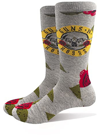 Guns N' Roses Socken Bullet Roses Nue offiziell Unisex Grau Ankle (UK SIZE 7 - UK Size 7-11