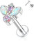 Titan-Labret-Ohrstecker Labret-Ohrringe mit Innengewinde 16G Ohrringe mit flacher Rückseite Opal-Lippenstecker Tragus-Schmuck 8 mm Monroe Medusa Helix-Ohrstecker Silberlappen-Knorpel-Muschel-Ohrringe