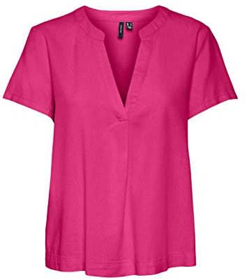 VERO MODA Damen Vmmymilo WVN Ga Top, Pink Yarrow, M EU
