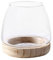 Terrarium hydroponique en verre - Vase transparent avec base en bois - Décoration la maison - Aquarium écologique pour salon, salle bain, dîner Woyufen