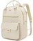 RJEU Cute Aesthetic Backpack for School Middle High,Teen Girls School Bag College Student,Laptop Backpack Women for Travel Work,Mochilas Escolares,Beige