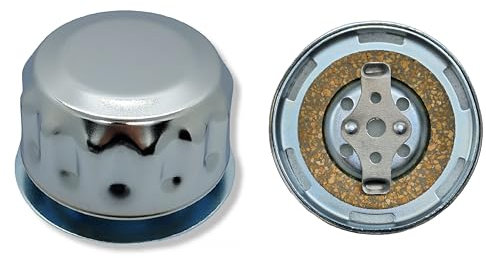 Entlüftungsdeckel für Hydraulik – Einfüll- und Belüftungsfilter aus Metall für Öl- und Kraftstofftanks (mit Flansch, Bajonettverschluss, Verchromt, mit Korkdichtung)