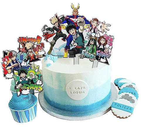 Xinchangda My Hero Academia Anime Cake Toppers MHA Happy Birthday Party Dekorationen Anime Thema Party Dekoration