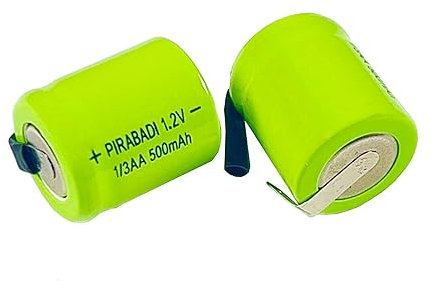 2 batterie ACCU ricaricabili 1,2 V NI-MH 1/3 AA 500 mAh Pasta Pin da saldare (2 x 1772)