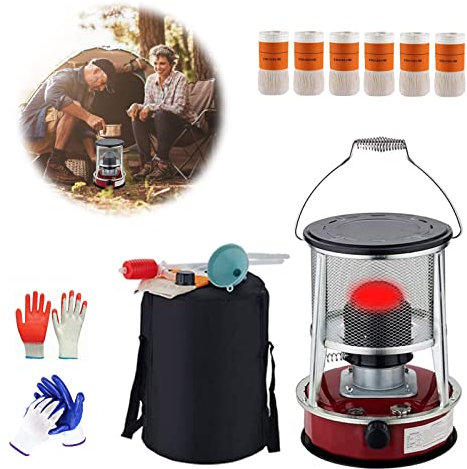 Samnuerly Kerosin-Ofen-Heizung, Outdoor-Kerosin-Herd-Brenner, Camping-Ölheizungen, Mobile Notfall-Kerosin-Heizung, 4,6 l, 6 l, verstellbare Flamme mit Herdbeutel und 6 Dochten