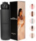 Cabau Botella de agua deportiva Bloom Black (1l) - Elegante botella de agua - Ideal para deportes, exteriores u oficina - Práctico pico a prueba de fugas con tapa plegable y correa de transporte