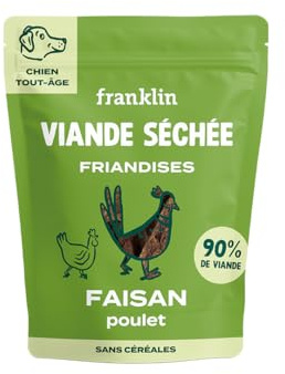 Franklin – Friandises pour Chien – 90% Viande Séchée à Mâcher – 100g | Riche en Faisan et Poulet – Riche en Protéine – Sans Céréales – Texture Moelleuse – Tout Âge