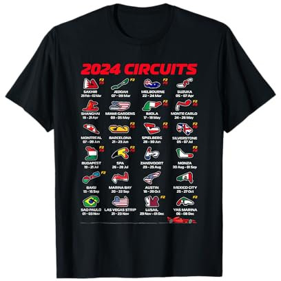 Formel-Rennstrecke 2024 Formelrennen, Rennstrecken 2024 T-Shirt